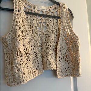Cream Crochet Vest